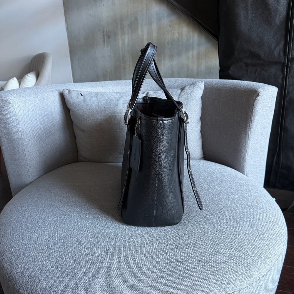 Coach Black Pebbled Leather Tote - Picture 5 of 10